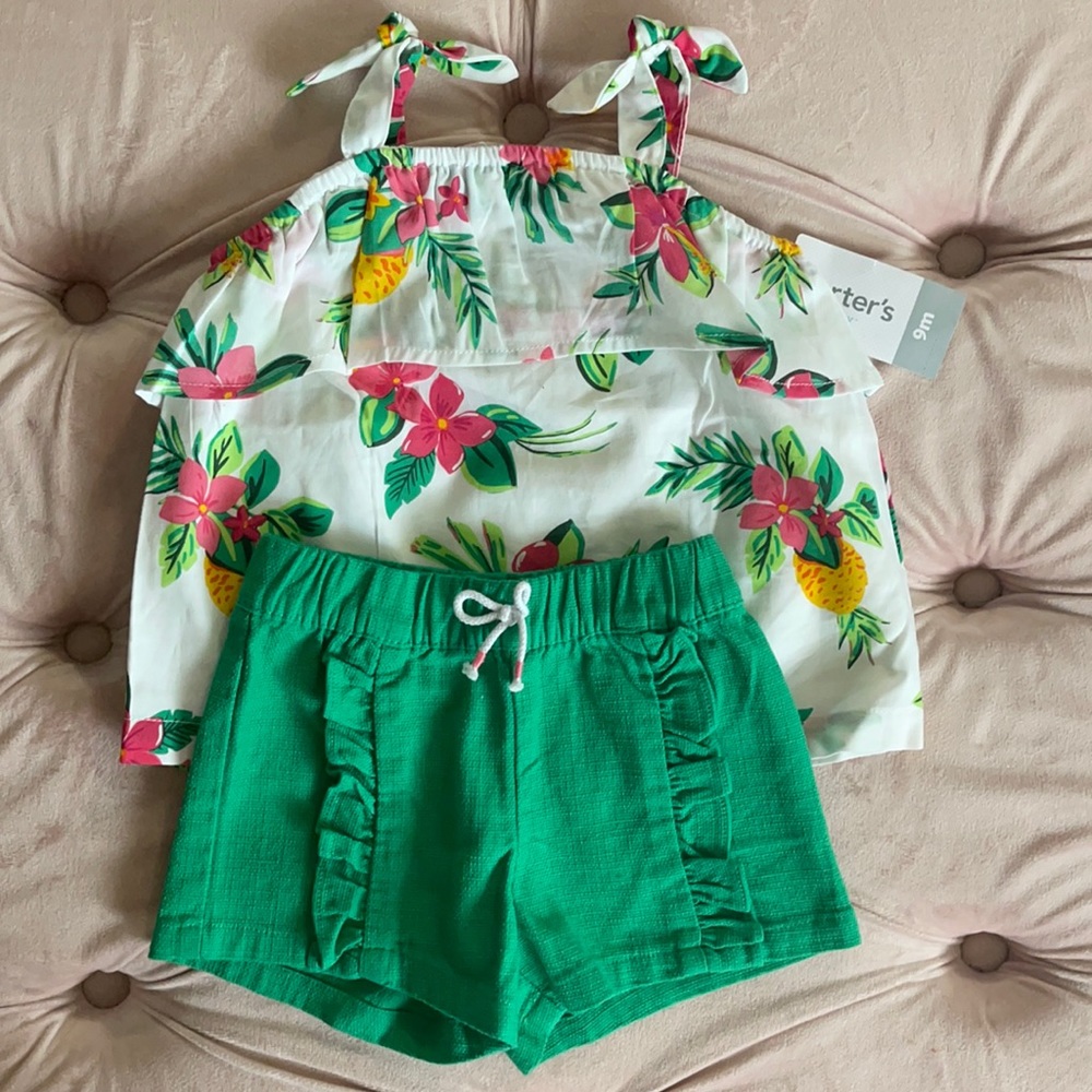 Carter’s baby girl 2 piece outfit.